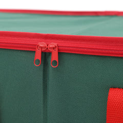 SALCAR Grüne Aufbewahrungsbox für 128 Weihnachtskugeln – Faltbare Christbaumkugel-Box 64,8×32,3×34,2 cm mit 128 Fächern, Tragegriffen & Doppelreißverschluss