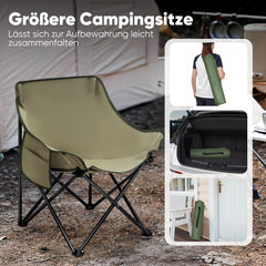 Sunula Campingstuhl Faltbar Ultraleicht, 1/2 Stück, Tragbar mit Tragetasche und Seitentaschen, 100 kg Belastbar, Rutschfeste Füße, Mondstuhl Design, Für Camping, Angeln, Picknick, Garten, Strand, 600D Oxford-Stoff