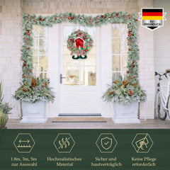 Salcar Premium Künstliche Weihnachtsgirlande, graugrün, naturgetreue Tannengirlande für Tür, Fenster & Balkon, Weihnachtsdeko für Innen und Außen (1,8 m / 3 m / 5 m)