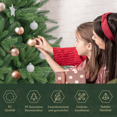 Salcar Premium Künstlicher Weihnachtsbaum 150cm/180cm/210cm – Nordmanntanne aus 100 % PE, naturgrün, form- & farbstabil, geruchlos, nadelfrei Salcar