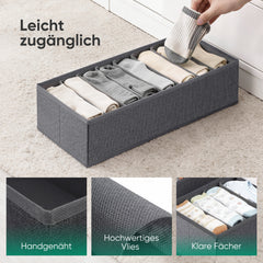 Sekey Schubladen Organizer – 17,5 × 35 × 11 cm, faltbare Stoffboxen mit Längsfächern