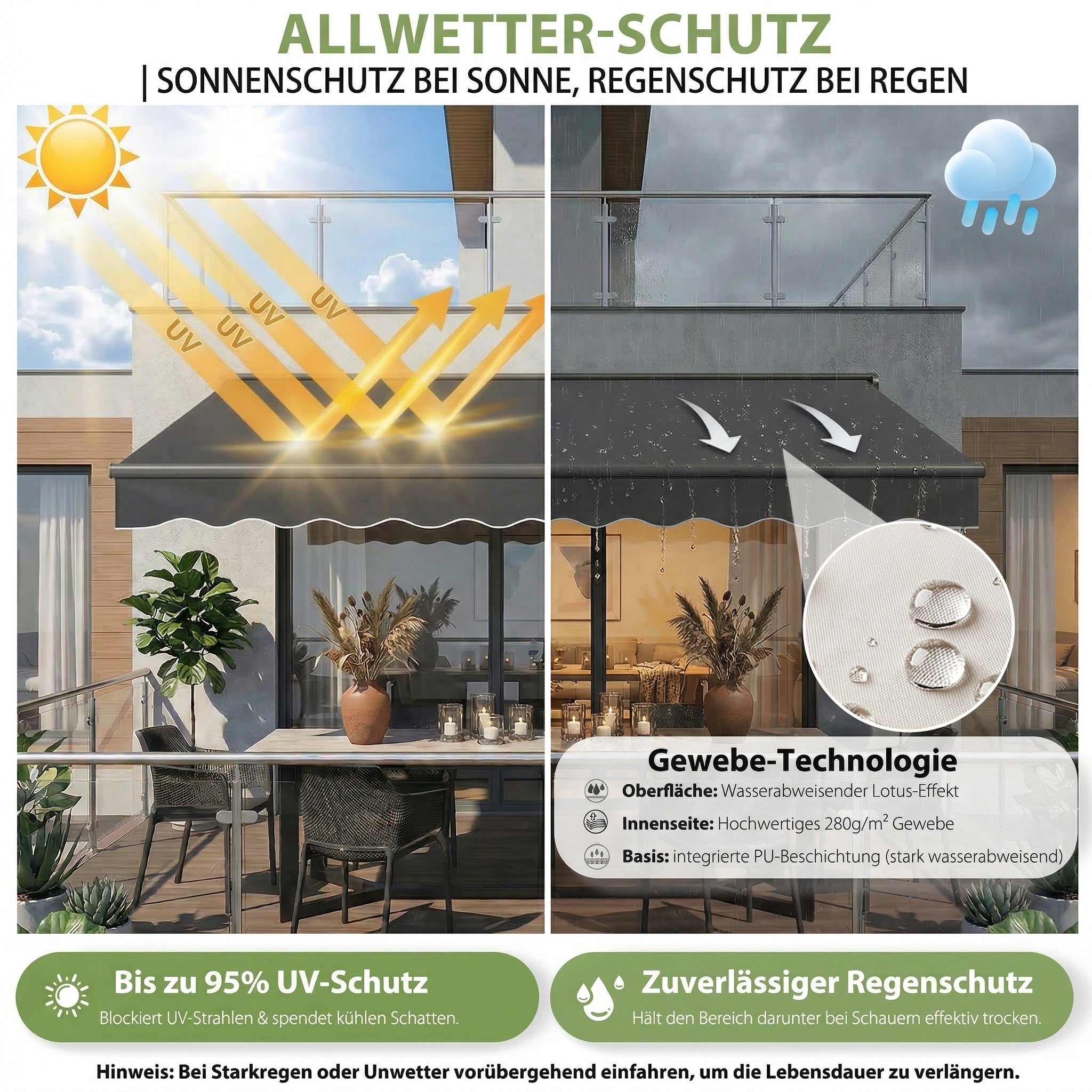 Sekey Gelenkarmmarkise 250x200 cm mit Handkurbel – 0–53° stufenlos nei – sekeymall