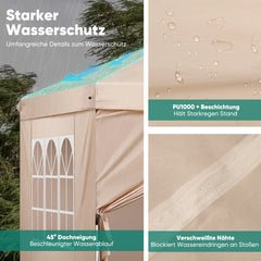 Sekey 3x3 m folding gazebo with 4 side panels and 4 sandbags