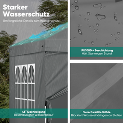 Sekey 3x3 m folding gazebo with 4 side panels and 4 sandbags