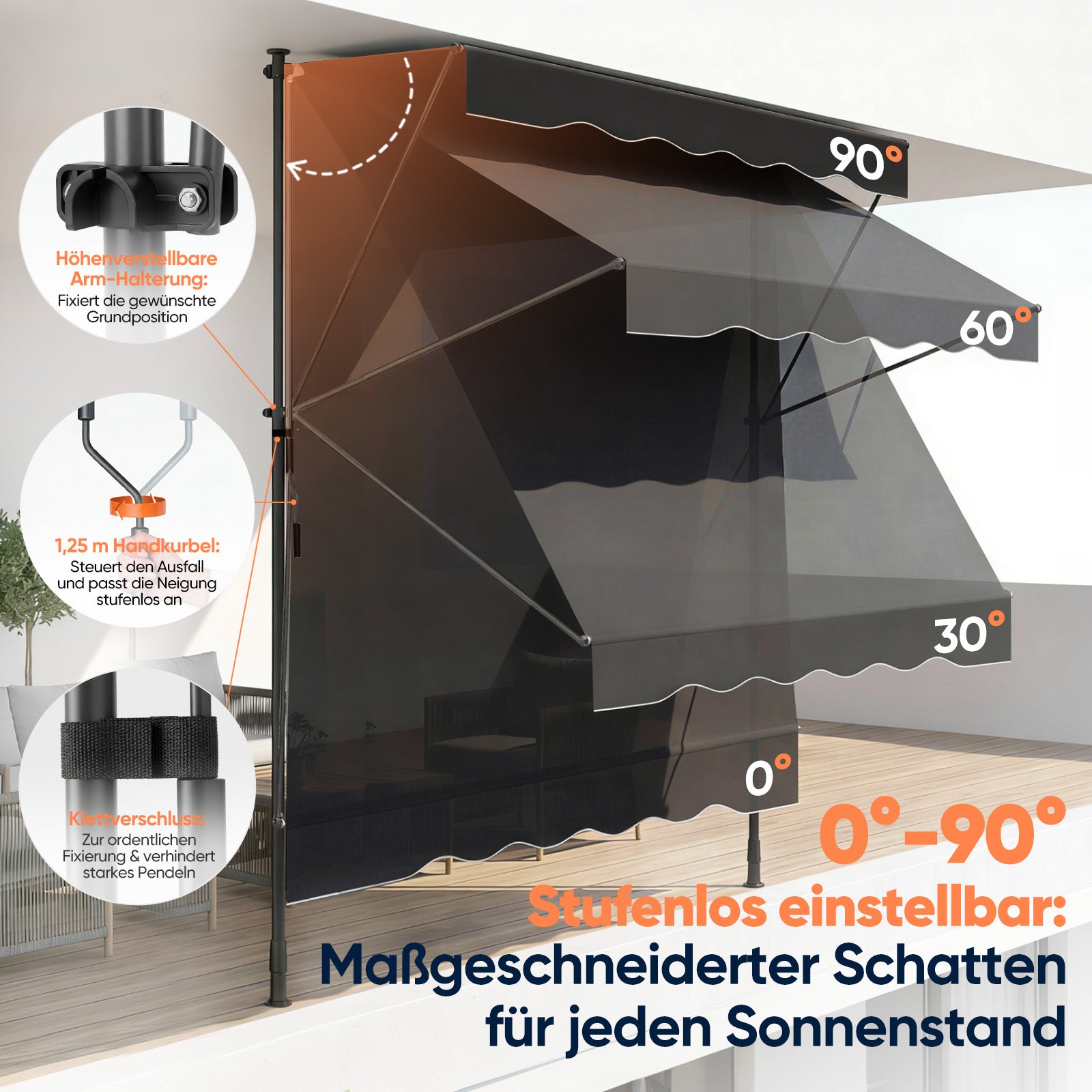 klemmfix markise Sekey Klemmmarkise ohne Bohren in 150–350 cm Breite, 130 cm Ausfall, 0 – sekeymall