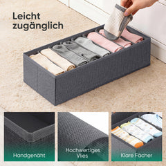 Sekey Schubladen-Organizer Set 8 Fächer, Vliesstoff, 2 Größen (19×40×11 cm & 22×51×11 cm), für Kleidung, Accessoires & Alltagsartikel