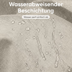 Sekey Duschvorhang, Beige, Wasserabweisender Badvorhang in Leinenoptik, 100 % Polyester, mit Beschwerungsband & 8 Duschvorhangringen, Waschbar bei 30 °C