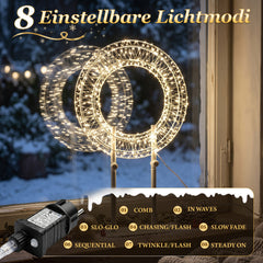 Salcar LED Lichtkranz Ø35/55 cm – 500/1000 warmweiße LEDs, 2-in-1 Weihnachtsdeko für Innen & Außen
