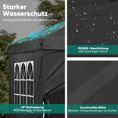 Sekey 3x3 m folding gazebo with 4 side panels and 4 sandbags