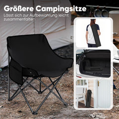 Sunula Campingstuhl Faltbar Ultraleicht, 1/2 Stück, Tragbar mit Tragetasche und Seitentaschen, 100 kg Belastbar, Rutschfeste Füße, Mondstuhl Design, Für Camping, Angeln, Picknick, Garten, Strand, 600D Oxford-Stoff