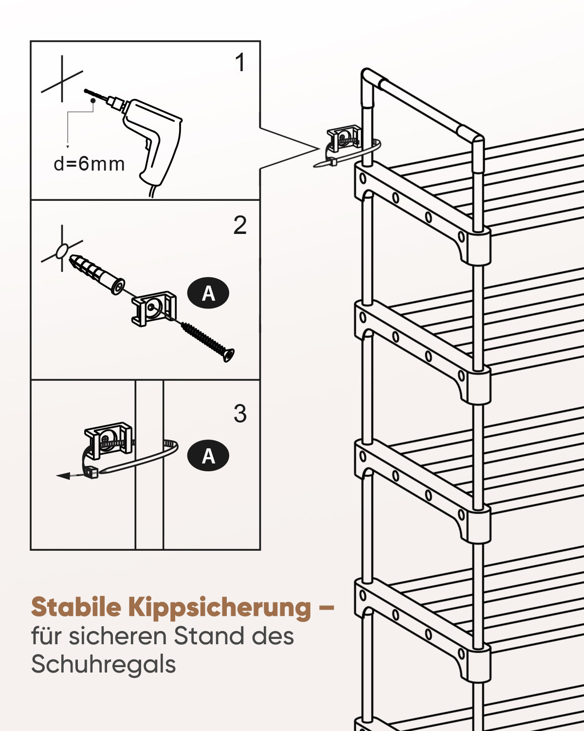 Sekey 6-stöckiges Schuhregal aus Metall – Großes Fassungsvermögen & platzsparende Aufbewahrung für alle Schuharten