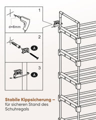 Sekey 6-Tier Metal Shoe Rack – Large Capacity &amp; Space-Saving Storage for All Types of Shoes
