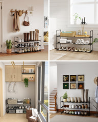 Sekey 3-Tier Shoe Rack – Stackable Metal Shoe Rack, Space-Saving for Hallway &amp; Wardrobe, Holds 15–18 Pairs of Shoes