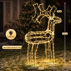 Salcar LED Rentier Warmweiß – 40/60/90 cm, 8 Lichtmodi, Memory & IP44 Weihnachtsdeko für Garten & Außen