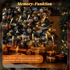 Salcar LED Lichterkette Weihnachtsbaum mit funkelnden Eiszapfen – Warm- & Kaltweiß, 11 Modi, Timer & Fernbedienung, IP44 wassergeschützt für Innen & Außen