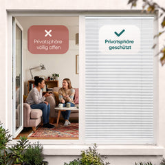Sekey Plissee ohne Bohren Klemmfix – Lichtschutz & Sichtschutz für Fenster und Tür | Weiß