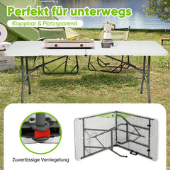 Sekey Klapptisch Gartentisch klappbar – Rattan-Optik/Glatt, wetterfest & tragbar, ideal für Balkon, Garten & Party Sekey
