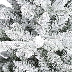 SALCAR Artificial Christmas Tree with Snow – Realistic fir tree made of PE &amp; PVC, lifelike, flame-retardant, stable metal stand, easy assembly, reusable