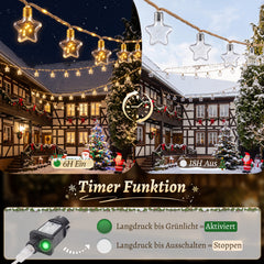 Salcar Lichterkette mit Hanfseil – 10 Glühbirnen, 5 m, Warmweiß, 8 Modi, für Garten & Terrasse
