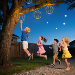 Salcar Solar LED Globe String Lights, Warm White – 30 cm Ø with 120 LEDs, 8 Modes &amp; Remote Control, USB &amp; Solar Powered, IP44 Waterproof, for Garden &amp; Christmas