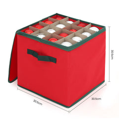 Salcar Aufbewahrungsbox für Weihnachtskugeln – 64 Fächer, stabile Kartontrenner, faltbare Aufbewahrungskiste für Christbaumschmuck & Weihnachtsdeko