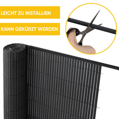 Sekey PVC Sichtschutzmatte mit doppelter Verstärkung innen, Anthrazit