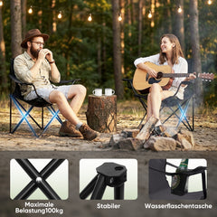 Sunula faltbarer Campingstuhl, ultraleicht, 1,65 kg, mit Getränkehalter, Tragetasche, kompakt klappbar, ideal für Camping, Garten und Ausflüge