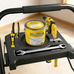 Sekey Trittleiter 4 Stufen klappbar mit Handlauf & Werkzeugablage – rutschfest, stabile Stahlkonstruktion, bis 150 kg belastbar