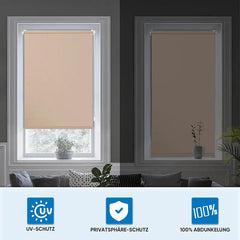 Sekey Verdunkelungsrollo, doppelseitig gleichfarbig und ohne Bohren, Braun Sekey