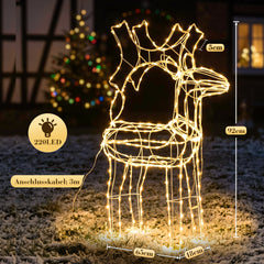 Salcar LED Rentier Warmweiß – 40/60/90 cm, 8 Lichtmodi, Memory & IP44 Weihnachtsdeko für Garten & Außen
