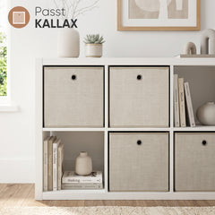 Sekey 6er Set Aufbewahrungsboxen Beige 30 × 30 × 30 cm – Faltbare Stoffboxen mit Griff für Regal & Schrank
