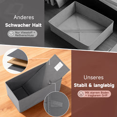 Sekey Aufbewahrungsboxen Set S – 6er Stoffboxen in verschiedenen Größen | Faltbar, formstabil & ideal für Schubladen