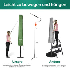 Sekey 190 x 30/50 cm protective cover for 350 cm parasol, made of polyester fabric