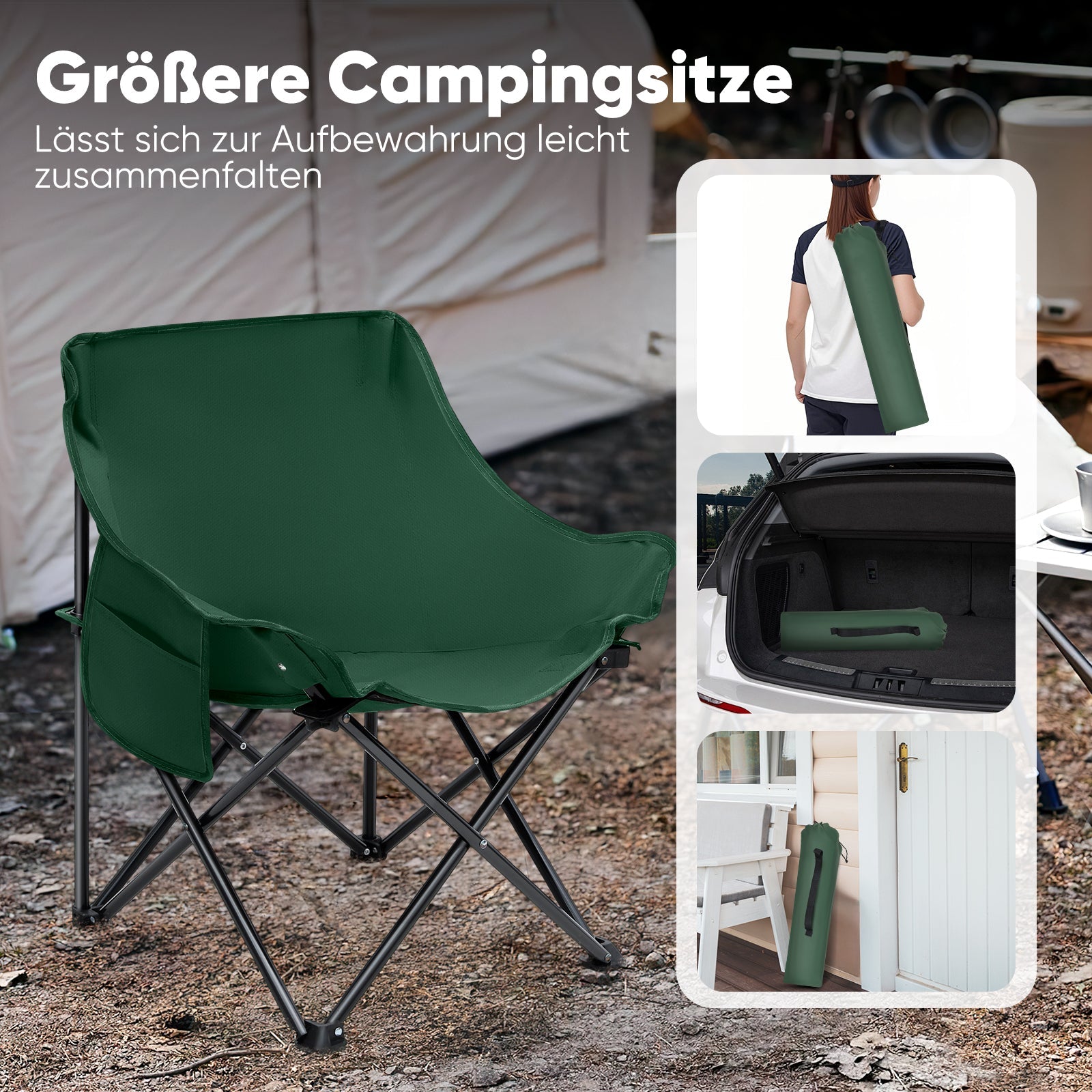 leichte campingstühle faltbar Sunula Campingstuhl Faltbar Ultraleicht, 1/2 Stück, Tragbar mit – sekeymall