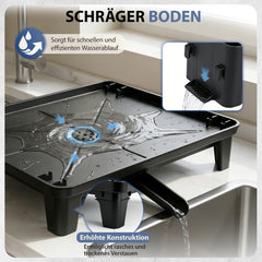 Sekey 2-stufiges Abtropfgestell Geschirr – Platzsparender Doppel-Geschirrständer mit Besteckablage, Rostfrei & Schwarz für Spüle und Küchenarbeitsplatte  特点：