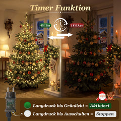 Salcar LED Lichterkette 23 m mit 360 LEDs, Gelb, Fernbedienung, 8 Lichtmodi, 4-stufig dimmbar, 3 Timer, Memory, IP44, 31V für Innen & Außen