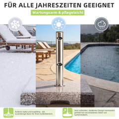 Sunula Granit Sonnenschirmständer 30 kg – Stabiler Schirmständer für Balkon & Garten, Edelstahlrohr für Ø 32–48 mm, rutschfester Terrassen-Sockel 43 x 38 cm