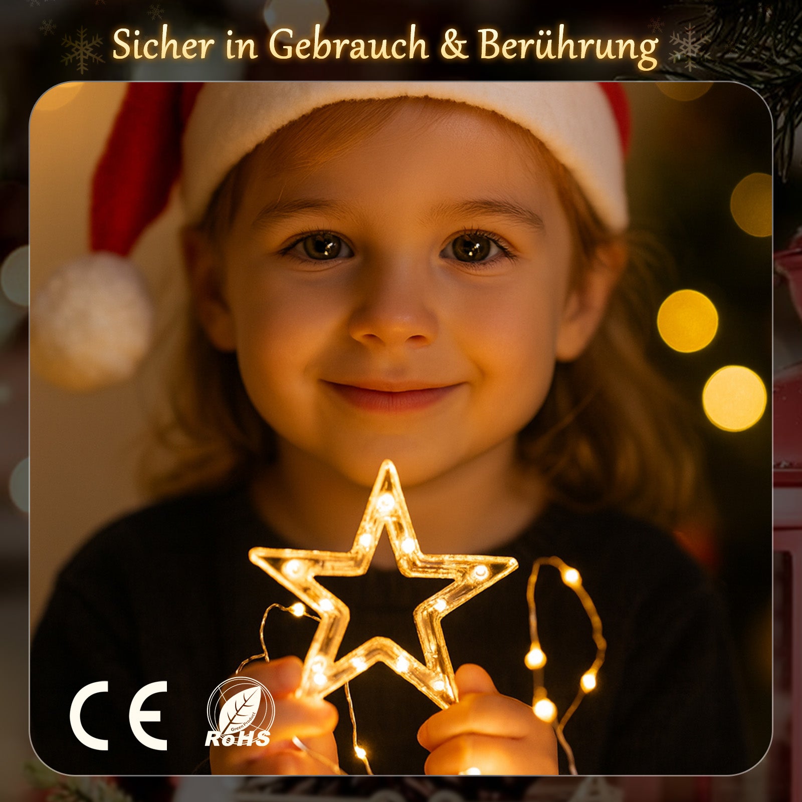 SALCAR LED Sterne Lichtervorhang, 2m 160 LEDs, 10 Sterne, 8 Modi, Timer & Memory – Weihnachtsbeleuchtung für Innen & Außen, Warmweiß/Bunt, IP44 Wasserdicht