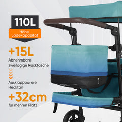 Sekey 150KG Foldable Wagon with Canopy, Children's Handcart, 5050 