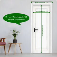 Sekey Zuschneidbar Magnet Fliegengitter Tür aus Polyester, Schwarz