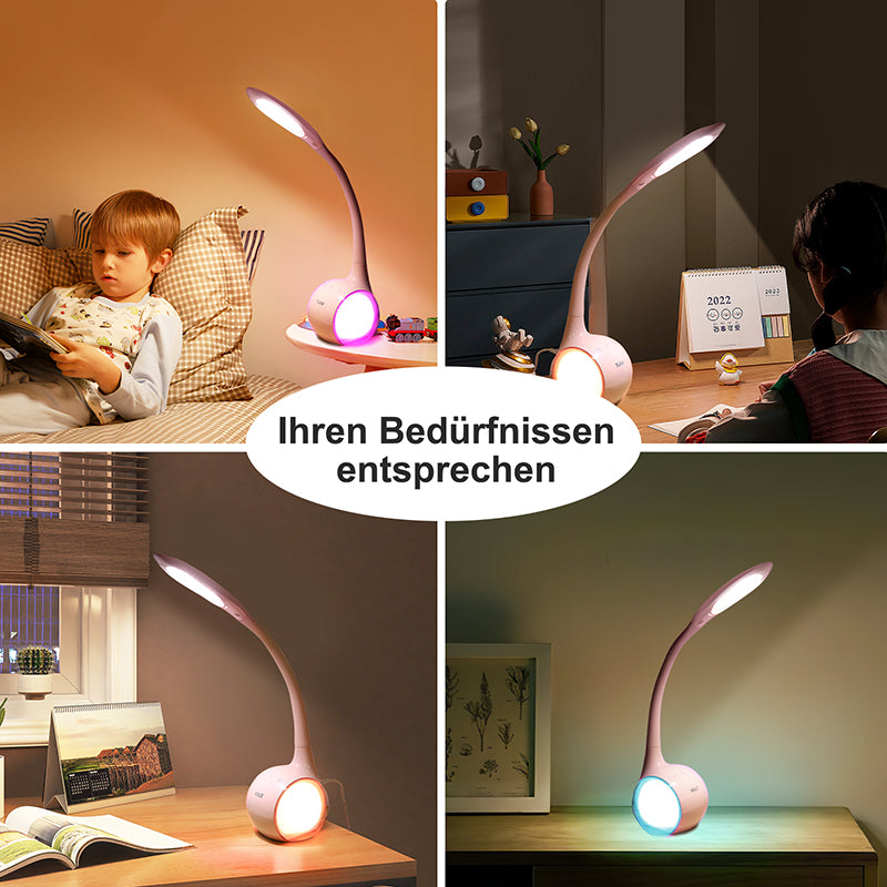 WILIT T3C 5W LED Schreibtischlampe für Kinder, mit 3 Helligkeitsstufen, 8 wechselbare Farblichtoptionen