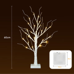 Salcar LED Lichterbaum 60 cm, Birke mit 24 warmweißen LEDs, USB/Batteriebetrieben, Weihnachts- und Partydeko für Zuhause, Geburtstag, Hochzeit, Innendekoration