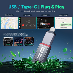 Salcar 2-in-1 Wireless Adapter für CarPlay & Android Auto – 2025 Upgrade, Dualband 5,8 GHz Auto-Dongle, ultrabreite Fahrzeugkompatibilität ab Baujahr 2016 Salcar