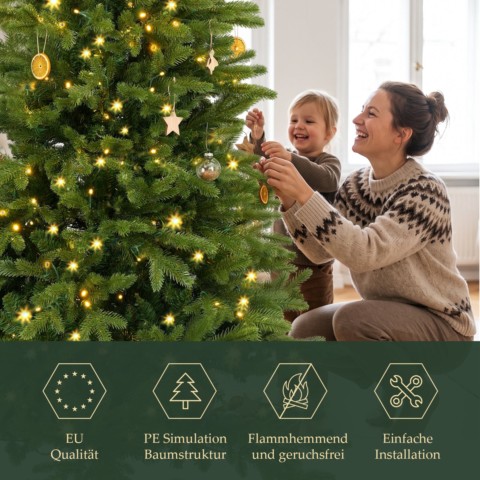 Energiesparender LED-Weihnachtsbaum: Realistisch, sicher und einfach aufzustellen – sekeymall