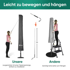 Sekey 220 x 30/50 cm protective cover for 400 cm parasol, made of polyester fabric