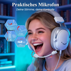 Fifine 3,5mm / USB Gaming Headset mit Mikrofon, 50mm Treiber, H9