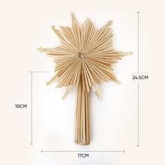 Salcar Christbaumstern aus Stroh 25,5 cm Schneeflocke – Handgefertigter natürlicher Baumspitzenstern, nachhaltiger Strohstern für Weihnachtsbaum Deko im skandinavischen Stil