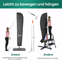 Sekey 265 x 48/70 cm protective cover for 300 cm cantilever umbrella, made of polyester fabric