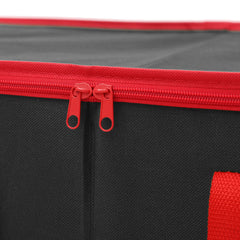 Salcar Schwarze Aufbewahrungsbox für 128 Weihnachtskugeln – Faltbare Christbaumkugel-Box 64,8×32,3×34,2 cm mit 128 Fächern, Tragegriffen & Doppelreißverschluss