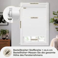 Sekey Verdunkelungsrollo ohne Bohren – Seitenzugrollo mit 100 % Lichtschutz, Klemmfix, energiesparend